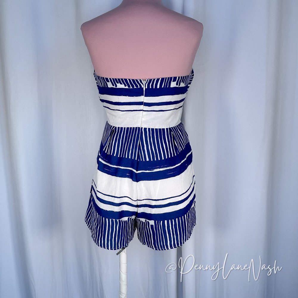 Lulu's Delphi Striped Tie-Front Strapless Romper - image 8